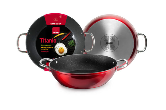 DEEP FRY WITH HANDLE PAN RED ROCK 28 CM