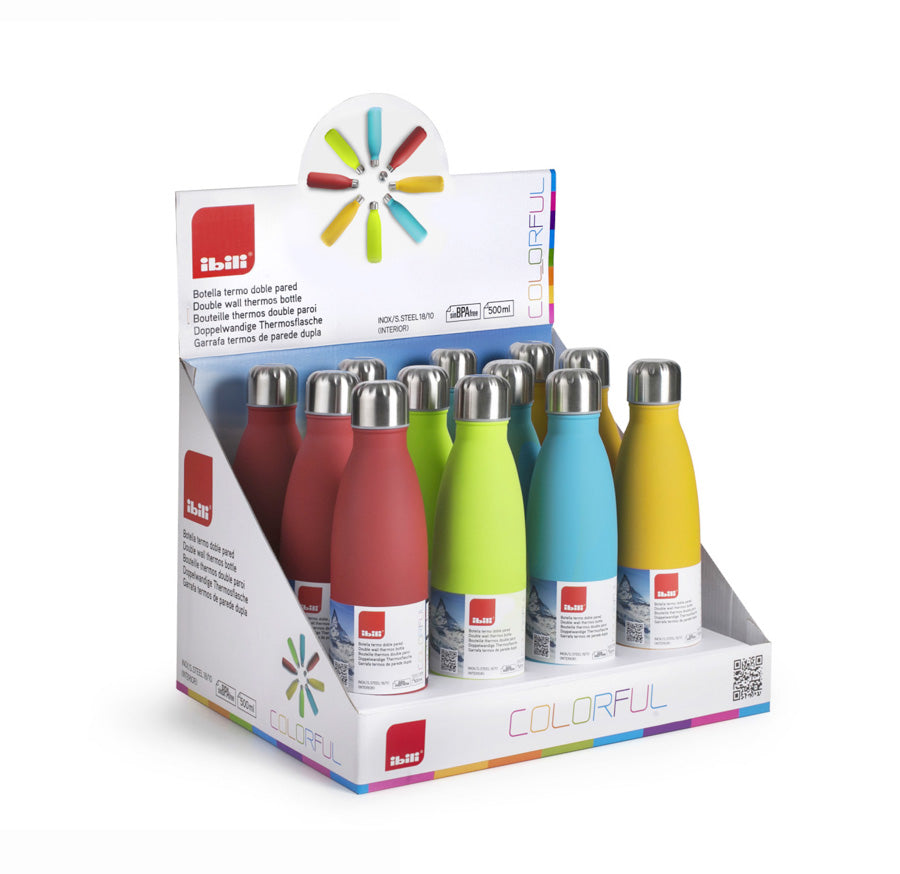 DOUBLE WALL THERMOS BOTTLE COLORFUL