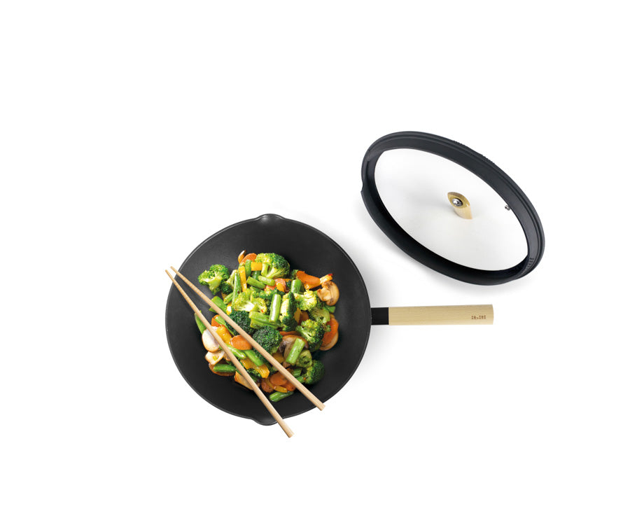 WOK LUXE WITH LID 30 CM