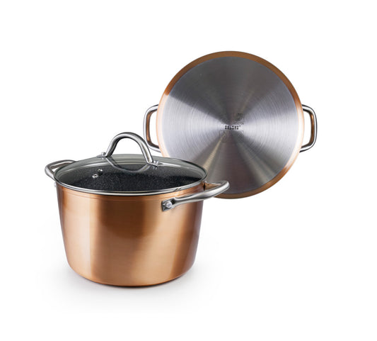 STOCK POT WITH LID NATURA COPPER 20 CM